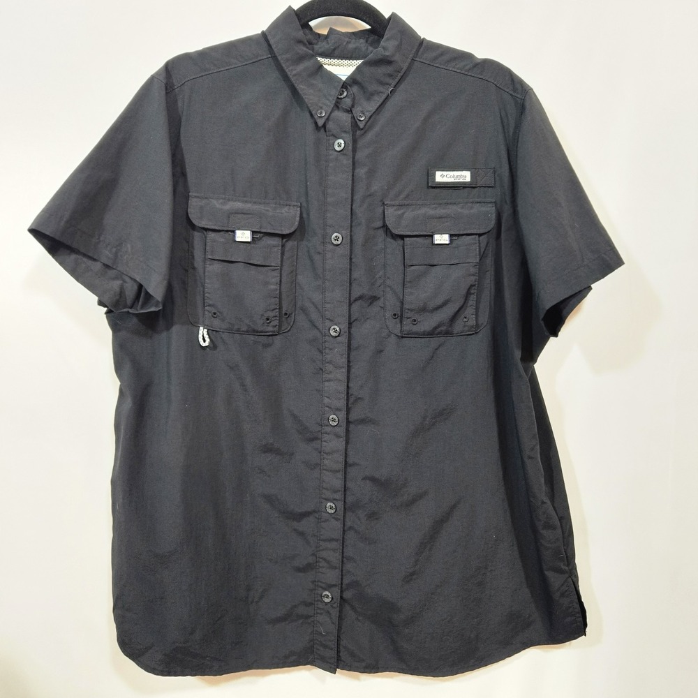 Columbia PFG Bahama Women's XL Black Short Sleeve Vented Fishing Shirt
